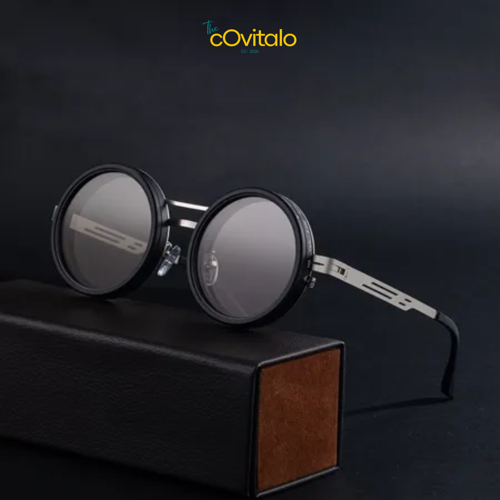 ND9 Adjustable Polarized Round Sunglasses – Retro Punk UV400 Dimming Shades for Men & Women