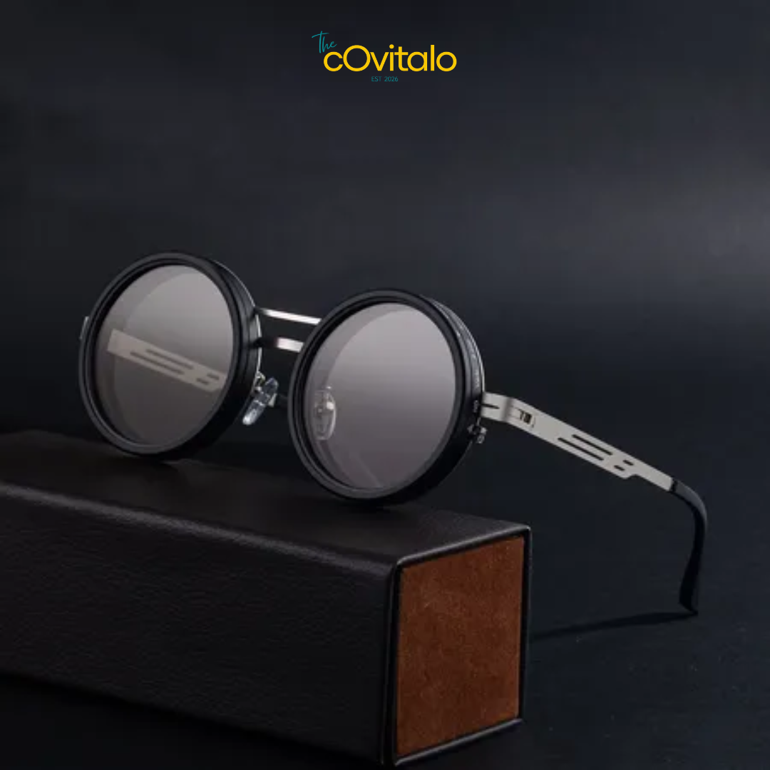 ND9 Adjustable Polarized Round Sunglasses – Retro Punk UV400 Dimming Shades for Men & Women
