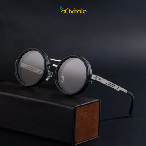 ND9 Adjustable Polarized Round Sunglasses – Retro Punk UV400 Dimming Shades for Men & Women