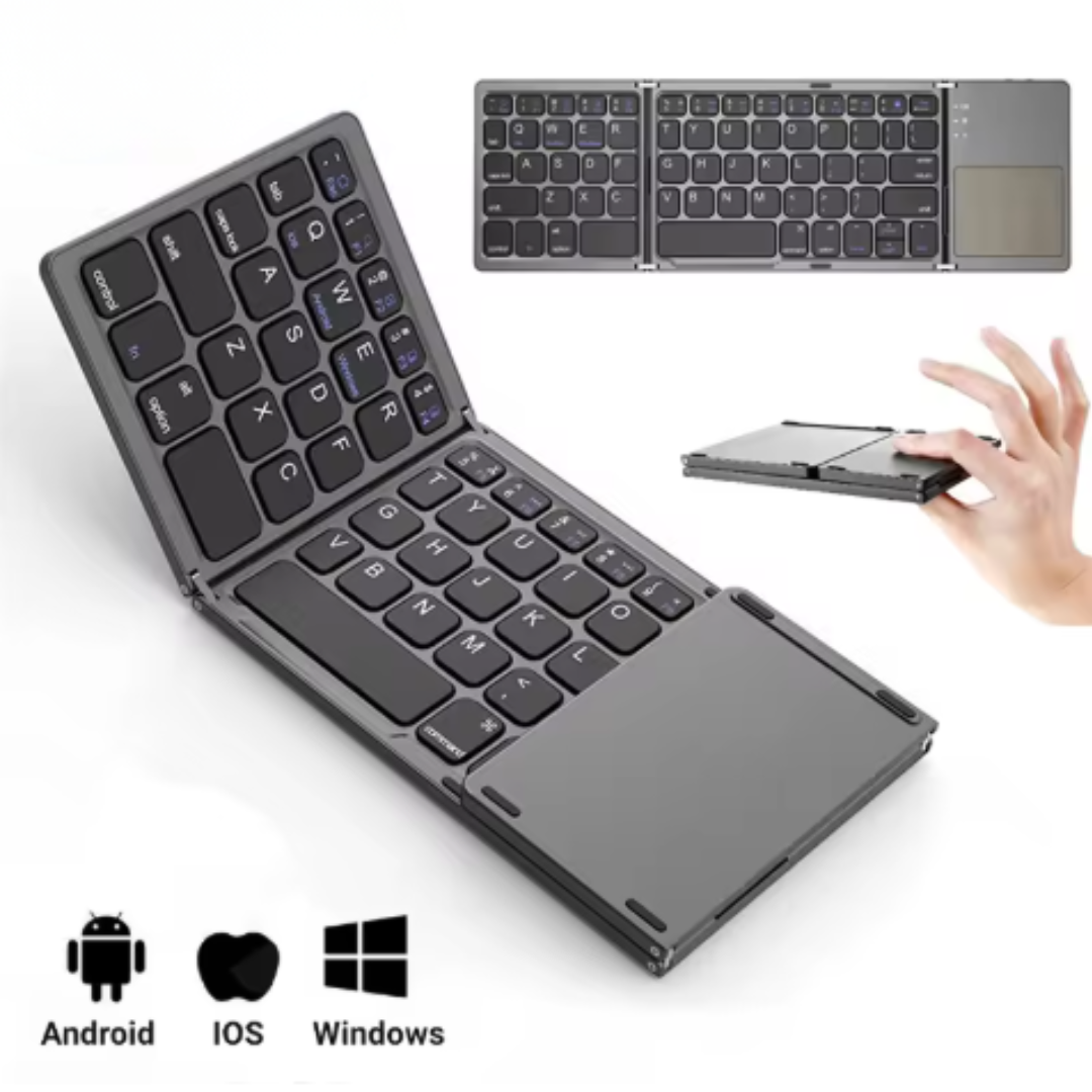 Covitalo Foldable Bluetooth Keyboard with Touchpad – Portable Wireless Keyboard for Android, iOS, Windows & Tablets