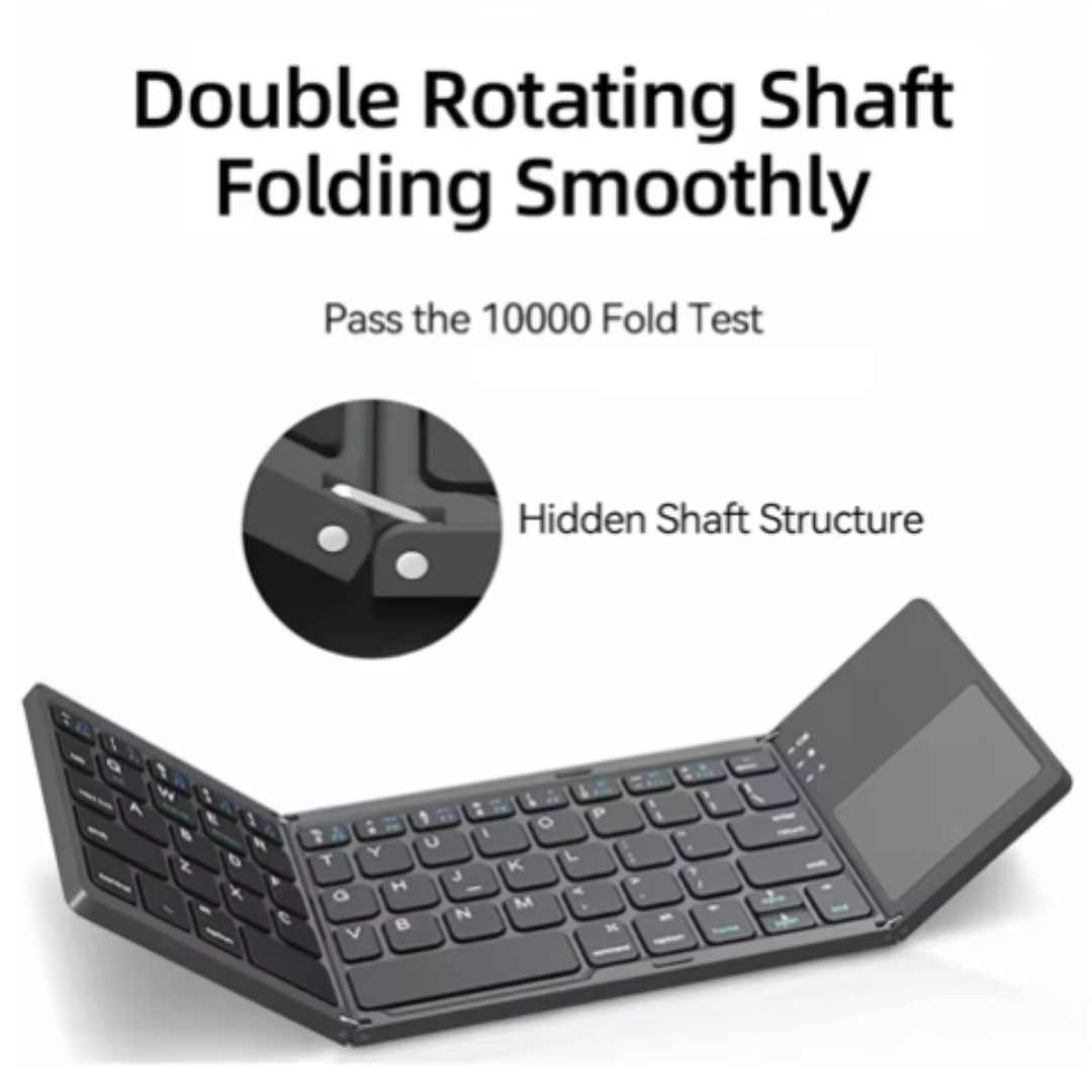 Covitalo Foldable Bluetooth Keyboard with Touchpad – Portable Wireless Keyboard for Android, iOS, Windows & Tablets