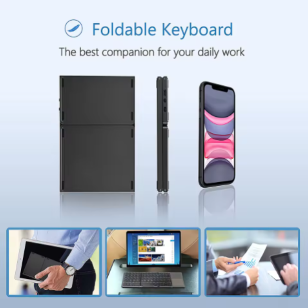 Covitalo Foldable Bluetooth Keyboard with Touchpad – Portable Wireless Keyboard for Android, iOS, Windows & Tablets