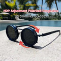 ND9 Adjustable Polarized Round Sunglasses – Retro Punk UV400 Dimming Shades for Men & Women